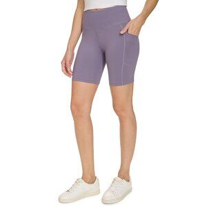 NEW DKNY Women's Pull-on Fitted Silhouette 7" Inseam Bike Shorts Purple